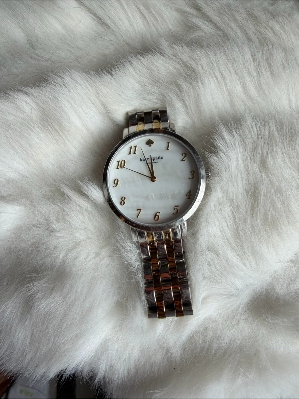 kate spade Two-Tone Silver and Gold Bracelet Watch with White Dial